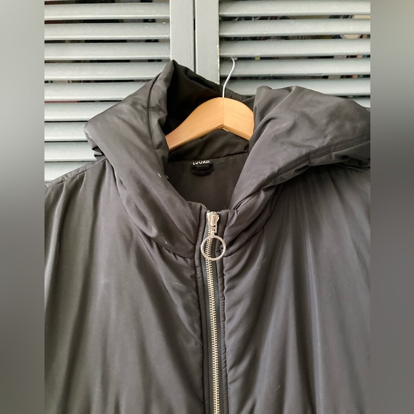 Long, black Puffer Vest - Picture 6 of 11